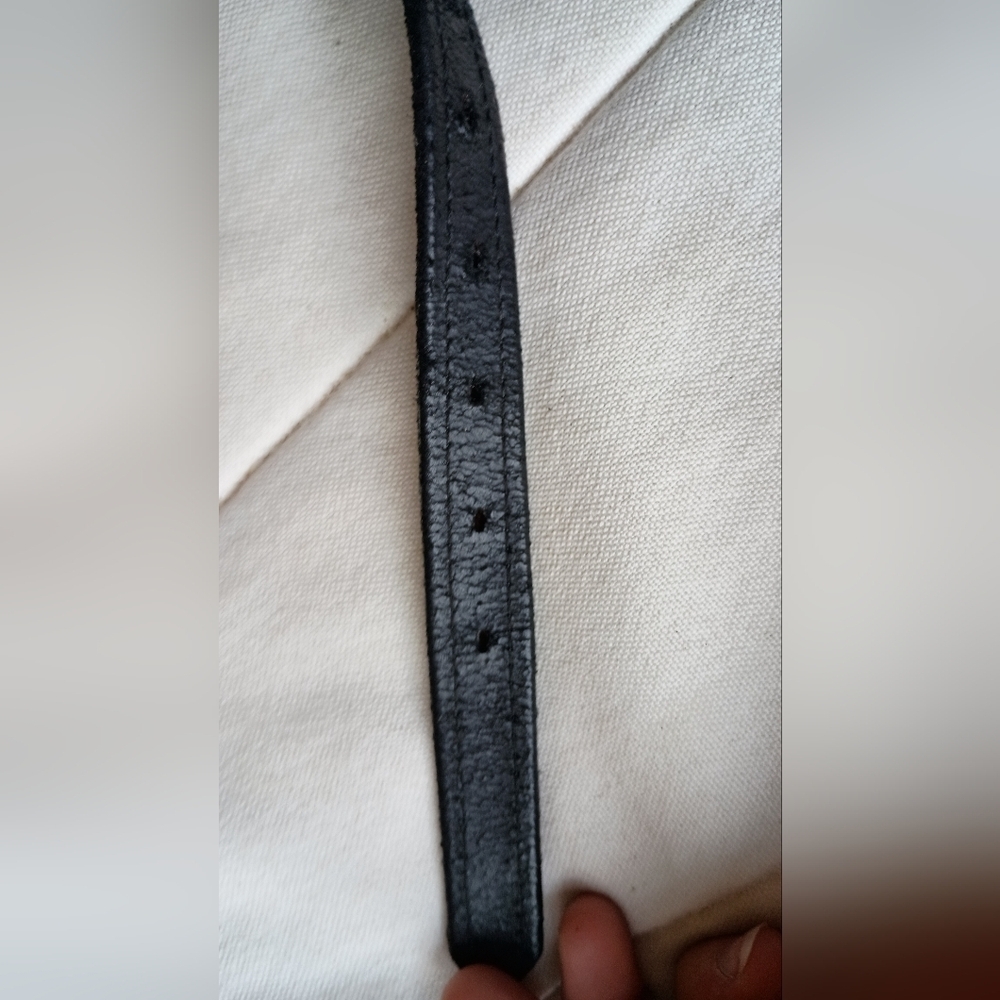 Vintage Beaded Designed Black Leather Belt_30 - Picture 3 of 6
